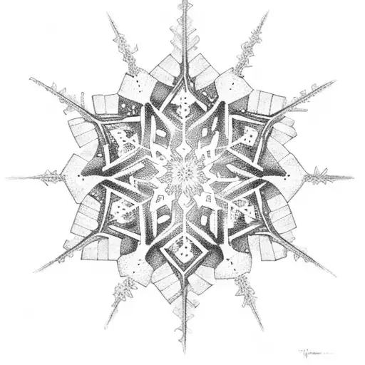Incorporate the Olympic rings into a snowflake design with Damavand Iran in the background tattoo design idea