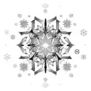 Incorporate the Olympic rings into a snowflake design with Damavand Iran in the background tattoo design idea