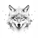 two wolves tattoo design idea
