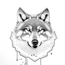 two wolves tattoo design idea