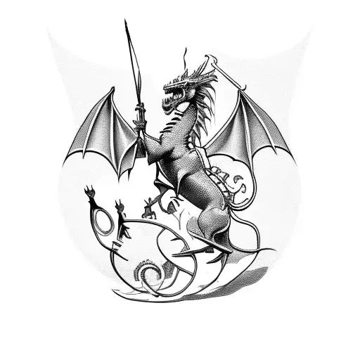 Saint George on the Dragon tattoo design idea