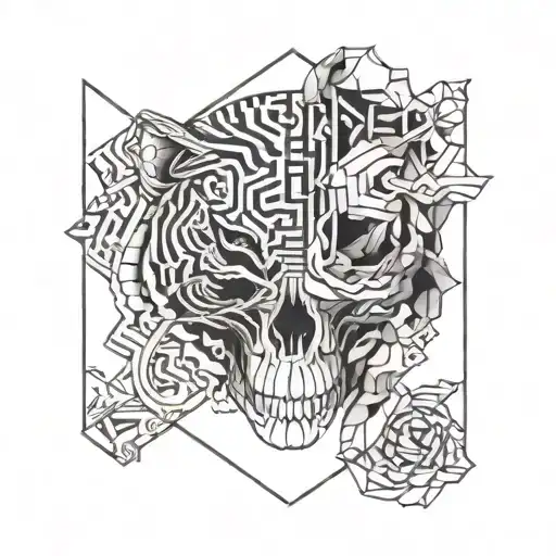 carpe diem skull tiger tattoo design idea