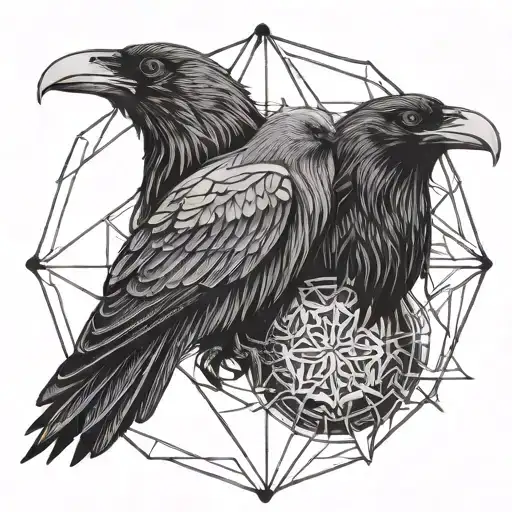 Odin and raven tattoo design idea