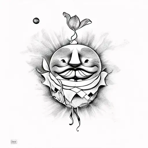 payaso con flores tattoo design idea