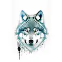 A wolf on a boat dock in a port at night tattoo design idea