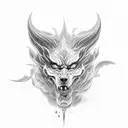 cerber, three-headed dog, demon, evil, shadow, dark tattoo design idea