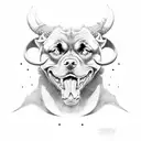 cerber, three-headed Rottweiler, demon, evil, shadow, dark tattoo design idea
