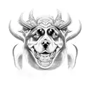 cerber, three-headed Rottweiler, demon, evil, shadow, dark tattoo design idea