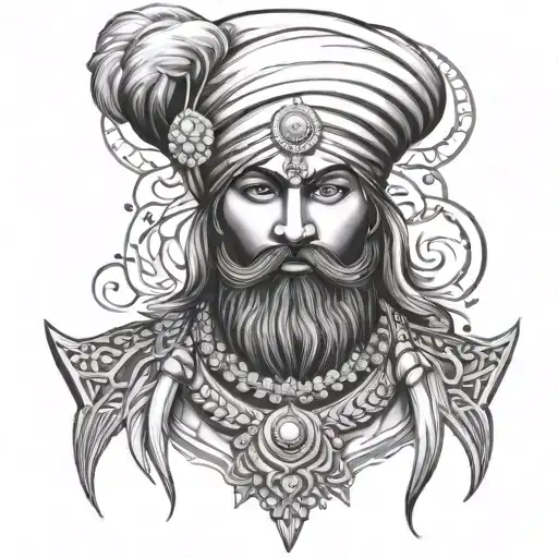 sikh warrior tattoo design idea