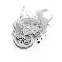 number "7677"  tattoo design idea