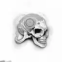 broken skull with g59 on forehead tattoo design idea