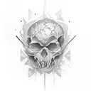 broken skull with g59 on forehead tattoo design idea