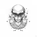 broken skull with g59 on forehead tattoo design idea