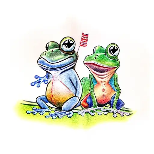 frog and toad children's book tattoo design idea