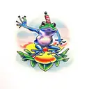 frog and toad  tattoo design idea