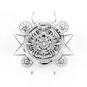 Microscopic view of cells with gears and cogs inside tattoo design idea