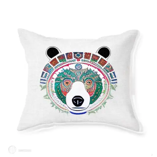 A bear adorned with Slavic patterns and symbols, representing the client's love for both nature and ancient warriors tattoo design idea