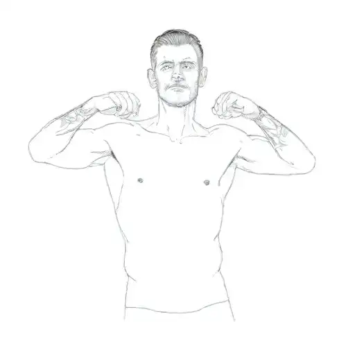 a man posing in front of a mirror tattoo design idea