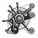 Spinning wheel tattoo design idea