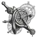 Spinning wheel tattoo design idea