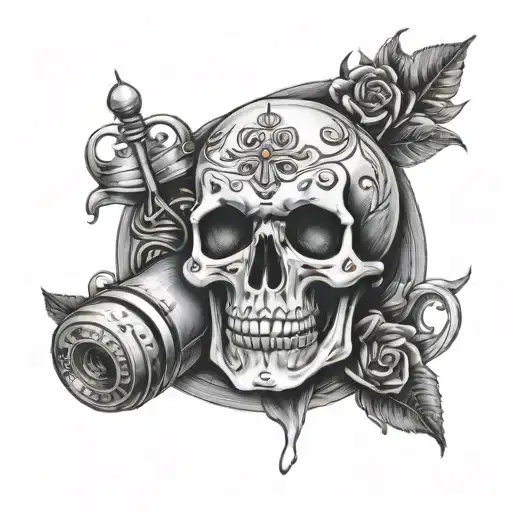 alcohol death tattoo design idea