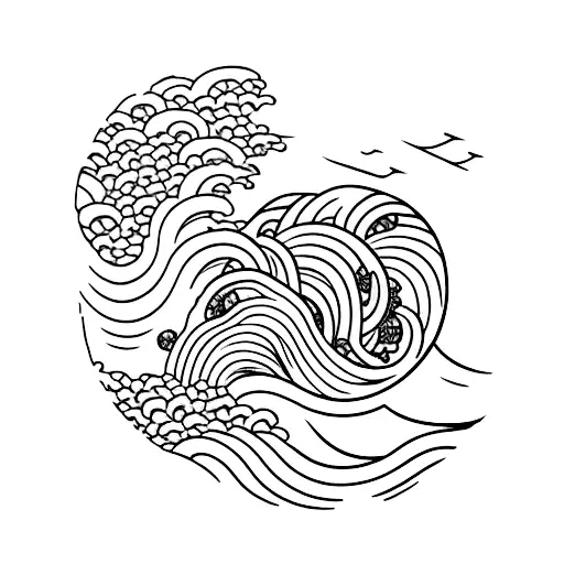 Kanagawa wave  tattoo design idea