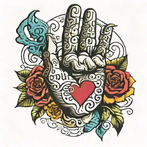 American Sign Language I love you sign tattoo design idea