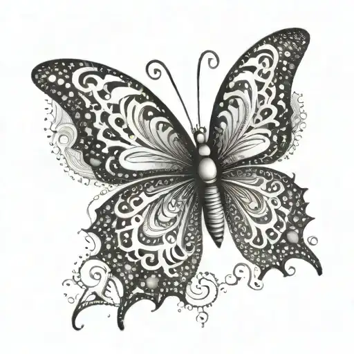 tribal butterfly tattoo design idea