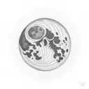 the date 10.28.18 with the Waning Gibbous moon phase tattoo design idea