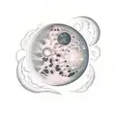 the date 10.28.18 with the Waning Gibbous moon phase tattoo design idea