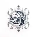 the date 10.28.18 with the Waning Gibbous moon phase tattoo design idea