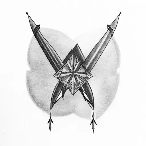 Arrow with the name Avri tattoo design idea