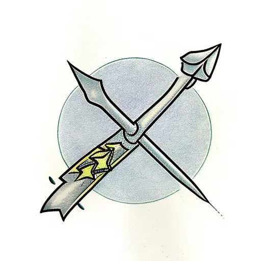 Arrow with the name Avri tattoo design idea