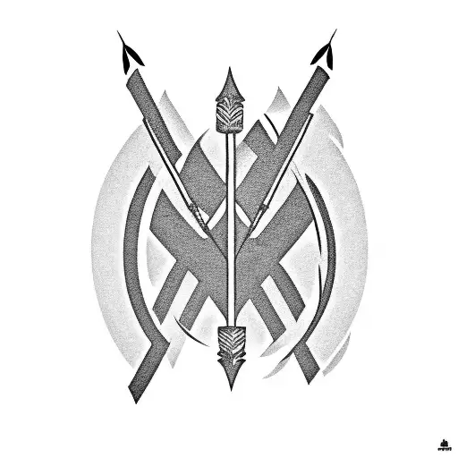 Arrow with the name Avri tattoo design idea
