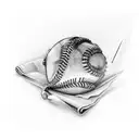 baseball in memory  tattoo design idea