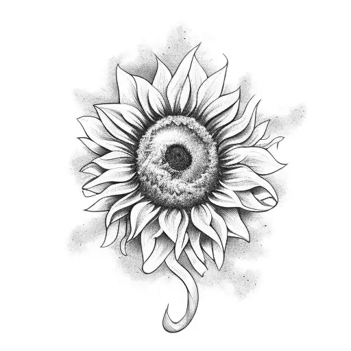 A sunflower bouquet wrapped around a surgical scalpel tattoo design idea
