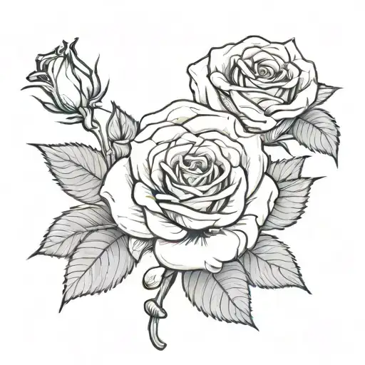 Hustle Till Death with rose tattoo design idea