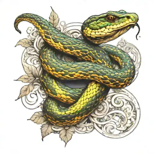 snake and name satyam tattoo design idea