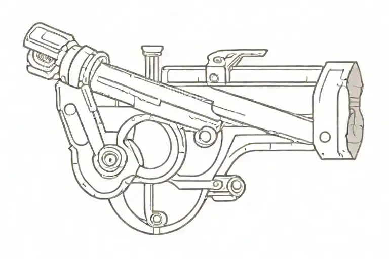 A minimalist tattoo of a detailed woodworking tool, incorporating elements of drawing and creativity tattoo design idea