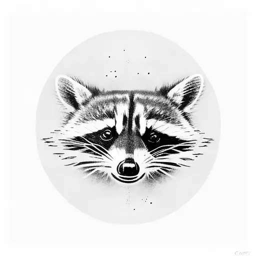 Coach guiding a raccoon in springboard diving tattoo design idea