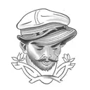 A guy is napping in a canoe with hat on his face.   tattoo design idea