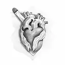heart with letter l and k tattoo design idea