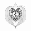 heart with letter l and k tattoo design idea