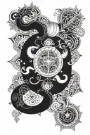 combination of Aries, Sagittarius and Gemini zodiac sign in mandala design tattoo design idea