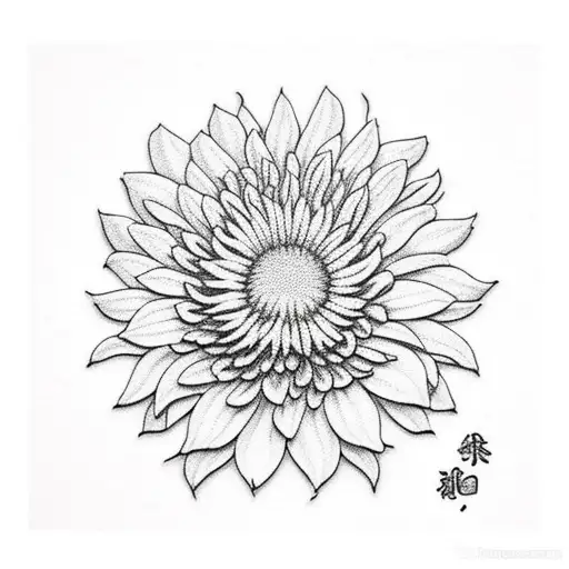 Chrysanthemum tattoo design idea
