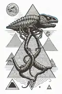 Scorpio tattoo with a Scorpion standing in front of the Great Egyptian Pyramid with the eye of Ra either above or on the tattoo design idea