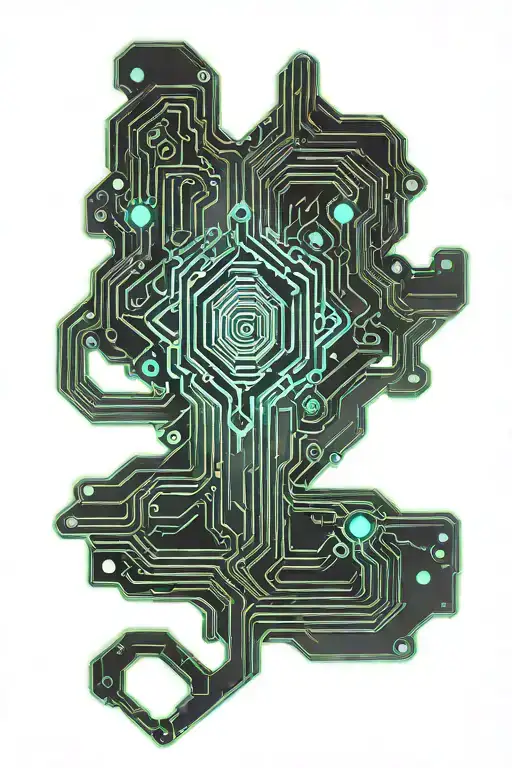 graphic card pcb sticking out tattoo design idea