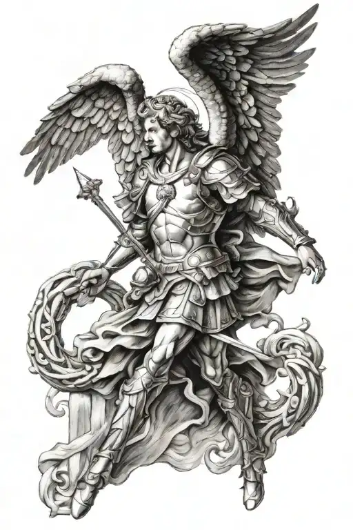 st. michael archangel tattoo design idea