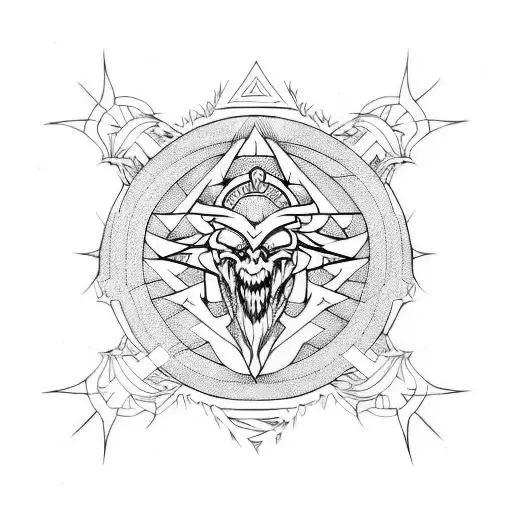 DEMONIC RITUAL SYMBOLS tattoo design idea