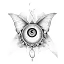 EVIL EYE BUTTERFLY tattoo design idea